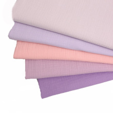 New color solid purple eco friendly cotton crinkled muslin fabric for baby swaddle